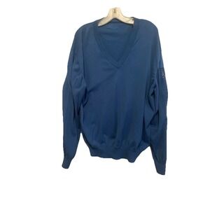 Ben Hogan Mens Polo Pullover Sweater Large Blue 100% Pima Cotton Soft 71746